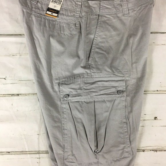 NAUTICAL JEANS CO Mens 32 CARGO Classic Fit Shorts Tan Multi Pocket NWT $59 MSRP - Picture 6 of 8